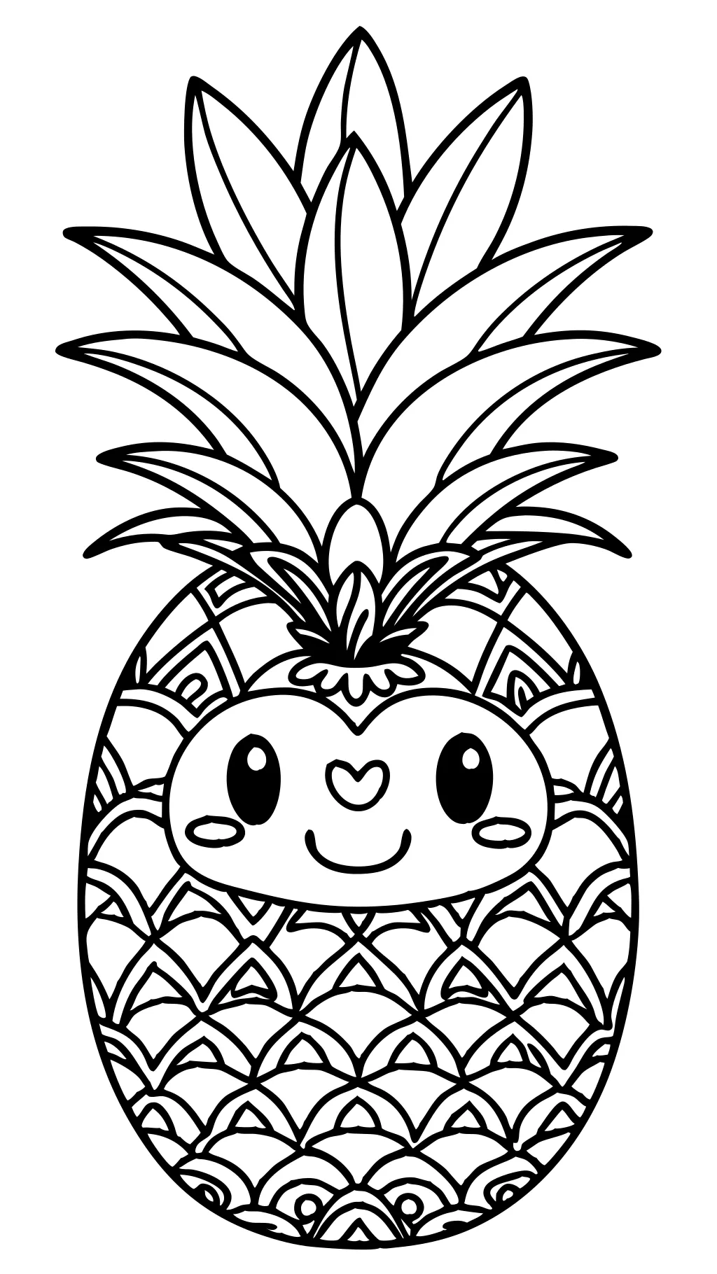 coloring page of a pineapple